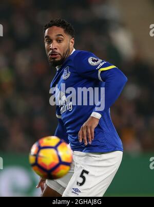 Ashley Williams d'Everton pendant le match de la première ligue anglaise au KCOM Stadium, Kingston upon Hull. Date de la photo : 30 décembre 2016. Photo Simon Bellis/Sportimage via PA Images Banque D'Images