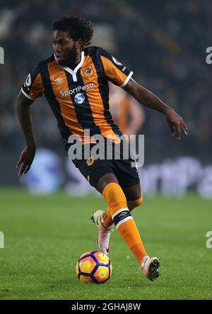 Dieumerci Mbokani de Hull City pendant le match de la première ligue anglaise au KCOM Stadium, Kingston upon Hull. Date de la photo : 30 décembre 2016. Photo Simon Bellis/Sportimage via PA Images Banque D'Images