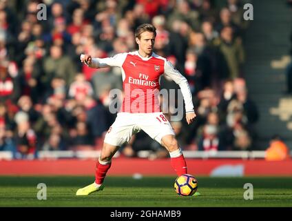 Nacho Monreal d'Arsenal en action lors du match de la Premier League au stade Emirates, Londres. Date de la photo 22 janvier 2017 pic David Klein/Sportimage via PA Images Banque D'Images