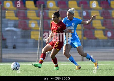 Trigoria, Italie. 04e septembre 2021. Bartoli et Erzen pendant la série Un match entre AS ROMA et ASD NAPOLI FEMMINILE au stadio Agostino Di Bartolomei Trigoria le 4 septembre 2021 à Trigoria, Italie. (Photo de Domenico Cippitelli/Pacific Press/Sipa USA) crédit: SIPA USA/Alay Live News Banque D'Images