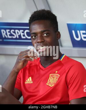 En Espagne, Inaki Williams est en action pendant l'entraînement au Stadion Cracovie à Cracovie. Photo date 29 juin 2017. Le crédit photo doit être lu : David Klein/Sportimage via PA Images Banque D'Images