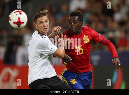 Inaki Williams d'Espagne en action pendant la finale de l'UEFA sous 21 à la Stadion Cracovie à Cracovie. Photo le 30 juin 2017. Le crédit photo doit être lu : David Klein/Sportimage via PA Images Banque D'Images