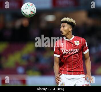 Lloyd Kelly de Bristol City en action pendant le match de la coupe Carabao au stade Vicarage Road, à Watford. Photo date 22 août 2017. Le crédit photo doit être lu : David Klein/Sportimage via PA Images Banque D'Images