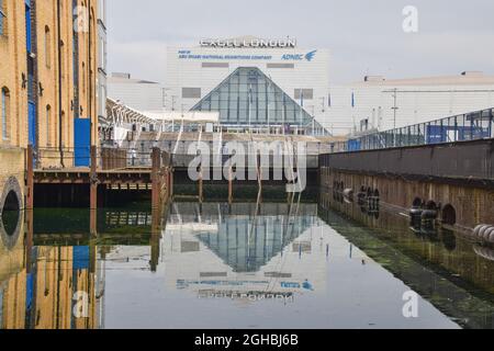 Londres, Royaume-Uni. 6 septembre 2021. Vue extérieure du centre Excel. Banque D'Images