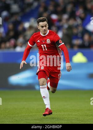 Tom Lawrence du pays de Galles en action lors du match international amical au Stade de France, Paris . Date de la photo : 10 novembre 2017. Le crédit photo doit être lu : David Klein/Sportimage via PA Images Banque D'Images