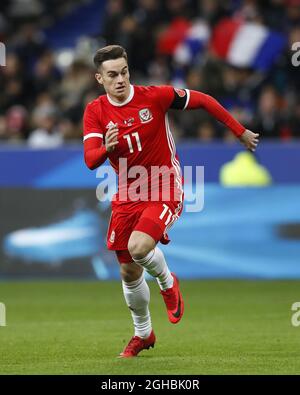 Tom Lawrence du pays de Galles en action lors du match international amical au Stade de France, Paris . Date de la photo : 10 novembre 2017. Le crédit photo doit être lu : David Klein/Sportimage via PA Images Banque D'Images