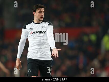 George Thorne du comté de Derby lors du troisième tour de la coupe FA au stade Old Trafford à Manchester. Photo le 5 janvier 2018. Le crédit photo doit se lire comme suit : Simon Bellis/Sportimage via PA Images Banque D'Images