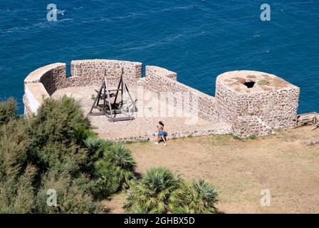 Fortification dans le village DE CASTELSARDO en Sardaigne - destination de voyage Banque D'Images