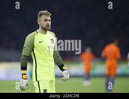 Jeroen Zoet aux pays-Bas en action pendant le match international amical à l'Amsterdam Arena, Amsterdam. Date de la photo : 23 mars 2018. Le crédit photo doit être lu : David Klein/Sportimage via PA Images Banque D'Images