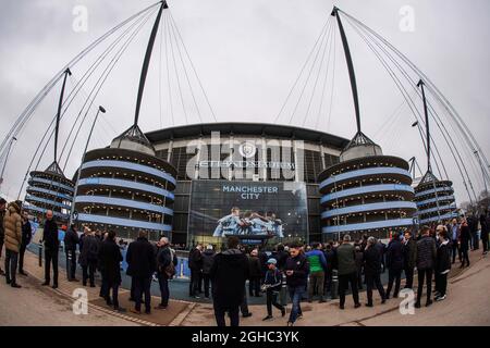 Une vue générale du stade Etihad lors du match de deuxième jambe de la finale du quartier de la Ligue des Champions au stade Etihad, à Manchester. Date de la photo : 10 avril 2018. Le crédit photo doit être lu : David Klein/Sportimage via PA Images Banque D'Images