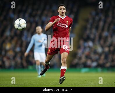 Le Trent Alexander-Arnold de Liverpool en action lors du match de 2e jambe de la finale du quart de la Ligue des Champions au Etihad Stadium, Manchester. Date de la photo : 10 avril 2018. Le crédit photo doit être lu : David Klein/Sportimage via PA Images Banque D'Images