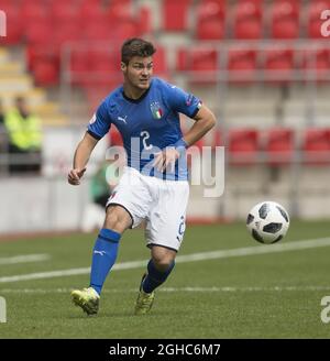 Alberto Barazzetta d'Italie lors du championnat européen U17 de l'UEFA demi-finale au stade de New York, Rotherham. Photo date 17 mai 2018. Le crédit photo doit se lire comme suit : James Wilson/Sportimage via PA Images Banque D'Images