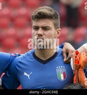 Alberto Barazzetta d'Italie lors du championnat européen U17 de l'UEFA demi-finale au stade de New York, Rotherham. Photo date 17 mai 2018. Le crédit photo doit se lire comme suit : James Wilson/Sportimage via PA Images Banque D'Images