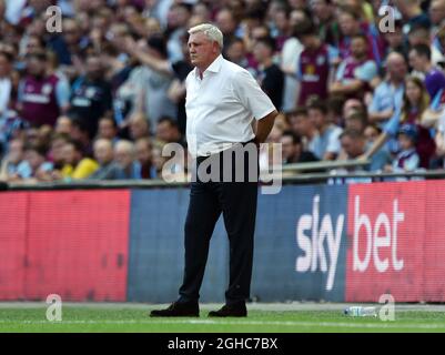 Steve Bruce, directeur de la villa Aston, lors du match final du tournoi de championnat au stade Wembley, à Londres. Photo le 26 mai 2018. Le crédit photo devrait se lire: Robin Parker/Sportimage Banque D'Images