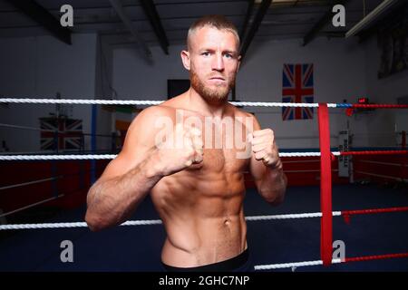 Boxeur Terry Flanagan WBO Champion léger du monde lors d'une séance de tir avant combat dans le meilleur gymnase de boxe de Manchester. Photo le 5 juin 2018. Le crédit photo doit se lire comme suit : Philip Oldham/Sportimage via PA Images Banque D'Images