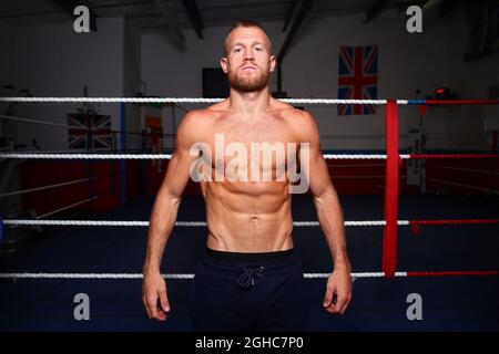 Boxeur Terry Flanagan WBO Champion léger du monde lors d'une séance de tir avant combat dans le meilleur gymnase de boxe de Manchester. Photo le 5 juin 2018. Le crédit photo doit se lire comme suit : Philip Oldham/Sportimage via PA Images Banque D'Images