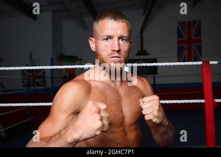 Boxeur Terry Flanagan WBO Champion léger du monde lors d'une séance de tir avant combat dans le meilleur gymnase de boxe de Manchester. Photo le 5 juin 2018. Le crédit photo doit se lire comme suit : Philip Oldham/Sportimage via PA Images Banque D'Images