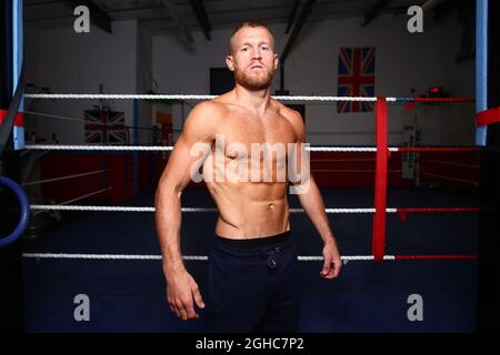 Boxeur Terry Flanagan WBO Champion léger du monde lors d'une séance de tir avant combat dans le meilleur gymnase de boxe de Manchester. Photo le 5 juin 2018. Le crédit photo doit se lire comme suit : Philip Oldham/Sportimage via PA Images Banque D'Images