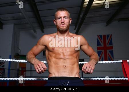 Boxeur Terry Flanagan WBO Champion léger du monde lors d'une séance de tir avant combat dans le meilleur gymnase de boxe de Manchester. Photo le 5 juin 2018. Le crédit photo doit se lire comme suit : Philip Oldham/Sportimage via PA Images Banque D'Images