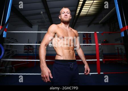 Boxeur Terry Flanagan WBO Champion léger du monde lors d'une séance de tir avant combat dans le meilleur gymnase de boxe de Manchester. Photo le 5 juin 2018. Le crédit photo doit se lire comme suit : Philip Oldham/Sportimage via PA Images Banque D'Images