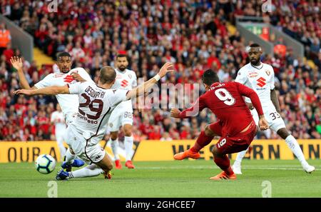 Roberto Firmino de Liverpool marque son premier but lors du match amical d'avant-saison au stade Anfield, à Liverpool. Date de la photo 7 août 2018. Le crédit d'image devrait se lire: Matt McNulty/Sportimage via PA Images Banque D'Images