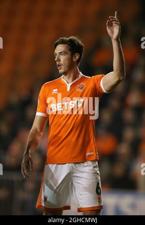 Ben Heneghan de Blackpool pendant le match du troisième tour de Carabao au stade Bloomfield Road, Blackpool. Photo date 25 septembre 2018. Le crédit photo devrait se lire comme suit : Simon Bellis/Sportimage Banque D'Images