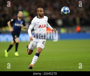 Lucas Moura de Tottenham lors de la Ligue des champions de l'UEFA, match du groupe B au stade Wembley, Londres. Date de la photo : 28 novembre 2018. Le crédit photo doit être lu : David Klein/Sportimage via PA Images Banque D'Images