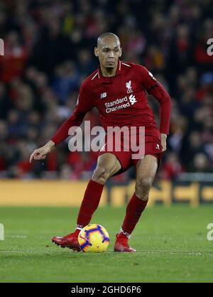 Le Fabinho de Liverpool en action lors du match de la Premier League au stade Anfield, à Liverpool. Photo le 29 décembre 2018. Le crédit photo doit se lire comme suit : Andrew Yates/Sportimage via PA Images Banque D'Images