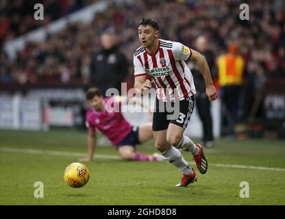 Enda Stevens de Sheffield Utd lors du match de championnat Sky Bet au stade Bramall Lane, Sheffield. Date de la photo : 12 janvier 2019. Le crédit photo doit se lire comme suit : Simon Bellis/Sportimage via PA Images Banque D'Images