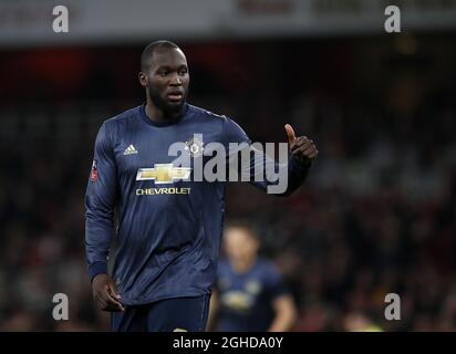 Romelu Lukaku de Manchester United lors du quatrième tour de la coupe FA au stade Emirates, Londres. Date de la photo : 25 janvier 2019. Le crédit photo devrait se lire: David Klein/Sportimage Banque D'Images