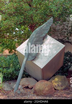 « Quill and Cube » de Rick Rothrock célèbre le rôle historique du Delaware en tant que premier État à ratifier la Constitution des États-Unis. Banque D'Images
