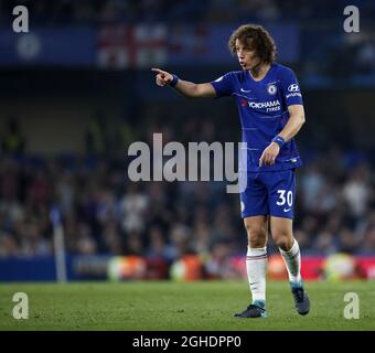 David Luiz de Chelsea en action pendant le match de la Premier League à Stamford Bridge, Londres. Date de la photo : 22 avril 2019. Le crédit photo doit être lu : David Klein/Sportimage via PA Images Banque D'Images
