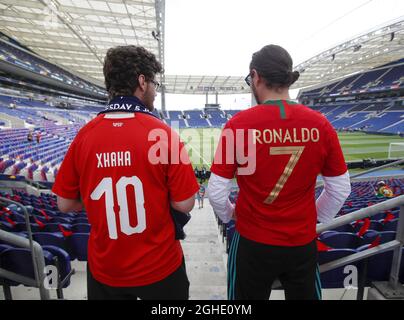 Un fan du Portugal et de la Suisse lors du match de l'UEFA Nations League au Dragon Stadium, Porto. Date de la photo : 5 juin 2019. Le crédit photo doit être lu : David Klein/Sportimage via PA Images Banque D'Images