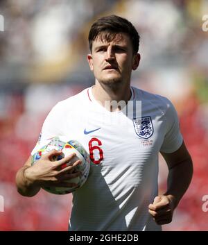 Harry Maguire en Angleterre lors du match de l'UEFA Nations League au stade D. Afonso Henriques, à Guimaraes. Date de la photo : 9 juin 2019. Le crédit photo doit être lu : David Klein/Sportimage via PA Images Banque D'Images