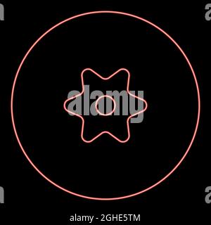 Néon bleuet rouge couleur vecteur illustration plate style lumière image Illustration de Vecteur