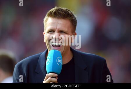 Jake Humphrey BT Sport présentateur avant le début du match de la Premier League à Anfield, Liverpool. Date de la photo : 14 septembre 2019. Le crédit photo doit être lu : Robin Parker/Sportimage via PA Images Banque D'Images