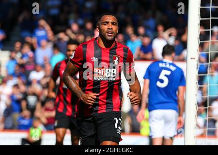 Callum Wilson, de Bournemouth, célèbre le but d'ouverture lors du match de la Premier League au Vitality Stadium, à Bournemouth. Date de la photo : 15 septembre 2019. Le crédit photo doit se lire comme suit : Craig Mercer/Sportimage via PA Images Banque D'Images