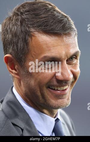 L'ancien défenseur de l'AC Milan et de l'Italie Paolo Maldini pendant le match de la série A au Stadio Grande Torino, Turin. Date de la photo : 26 septembre 2019. Le crédit photo doit être lu : Jonathan Moscrop/Sportimage via PA Images Banque D'Images