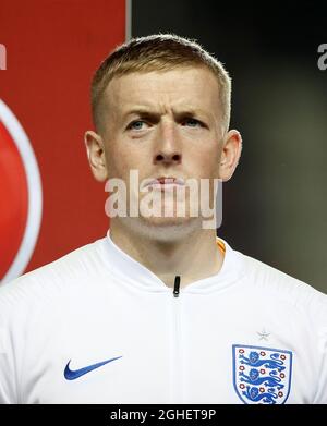 Jordan Pickford en Angleterre lors du match de qualification de l'UEFA Euro 2020 au stade Sinobo, à Prague. Date de la photo : 11 octobre 2019. Le crédit photo doit être lu : David Klein/Sportimage via PA Images Banque D'Images