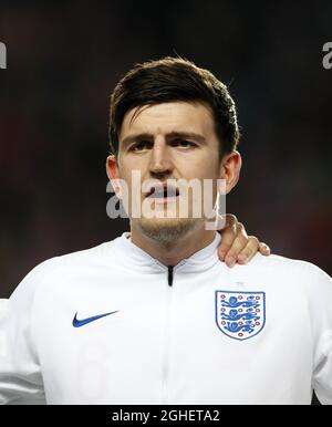 Harry Maguire en Angleterre lors du match de qualification de l'UEFA Euro 2020 au stade Sinobo, à Prague. Date de la photo : 11 octobre 2019. Le crédit photo doit être lu : David Klein/Sportimage via PA Images Banque D'Images