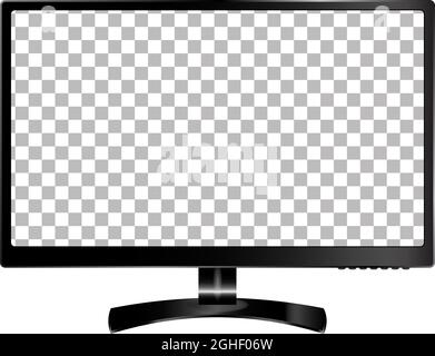 Nouveau moniteur frontal et vecteur noir au format eps10 isolé sur fond blanc Illustration de Vecteur