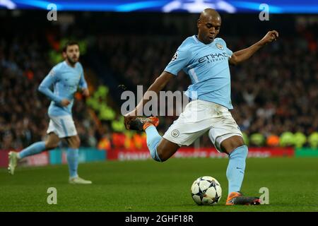 Fernandinho de Manchester City - Manchester City v Liverpool, UEFA Champions League, quart de finale, deuxième étape, City of Manchester Stadium, Manchester - 10 avril 2018. Banque D'Images