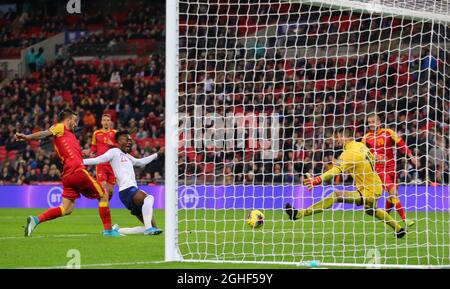 Tammy Abraham, d'Angleterre, a obtenu le septième but lors du match de qualification de l'UEFA Euro 2020 au stade Wembley, à Londres. Date de la photo : 14 novembre 2019. Le crédit photo doit se lire comme suit : Paul Terry/Sportimage via PA Images Banque D'Images