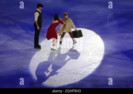 Luca Lanotte et Anna Cappellini d'Italie se sont produits lors de la cérémonie d'ouverture à Palavela, Turin. Date de la photo : 5 décembre 2019. Le crédit photo doit être lu : Jonathan Moscrop/Sportimage via PA Images Banque D'Images