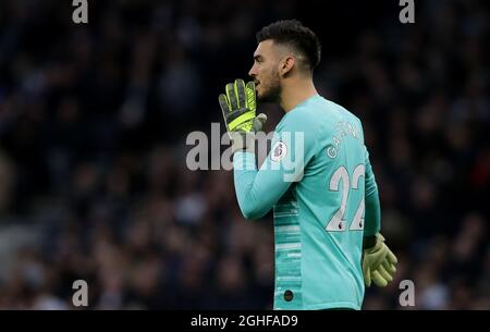 TottenhamÕs gardien de but Paulo Gazzaniga pendant le match de la Premier League au Tottenham Hotspur Stadium, Londres. Date de la photo : 7 décembre 2019. Le crédit photo doit se lire comme suit : Paul Terry/Sportimage via PA Images Banque D'Images