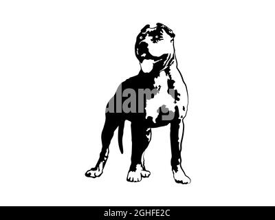 American Pit Bull Pitbull Bully Staffordshire Terrier Pit Bull chien Pitbull Black logo Vector Cricut Cut Cutting Illustration de Vecteur