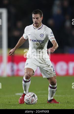 Cesar Azpilicueta de Chelsea pendant le match de la coupe FA au KC Stadium, Kingston upon Hull. Date de la photo : 25 janvier 2020. Le crédit photo doit être lu : Darren Staples/Sportimage via PA Images Banque D'Images