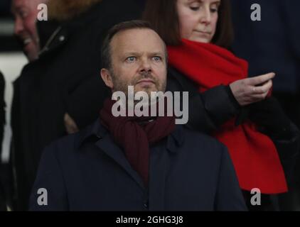 Ed Woodward Directeur général de Manchester United prend son siège dans la case des réalisateurs lors du match de la FA Cup au Pride Park Stadium, Derby. Date de la photo : 5 mars 2020. Le crédit photo doit être lu : Darren Staples/Sportimage via PA Images Banque D'Images