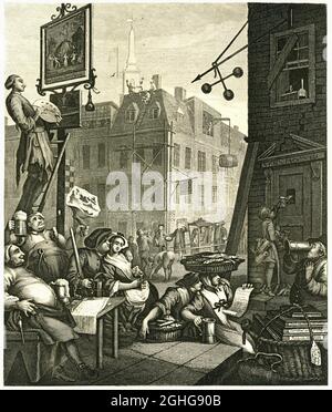 Œuvres d'art William Hogarth - rue Beer - 1751 Banque D'Images