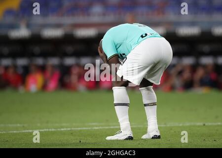 Le buteur belge Romelu Lukaku d'Internazionale réagit pendant le match de série A à Luigi Ferraris, Gênes. Date de la photo : 25 juillet 2020. Le crédit photo doit être lu : Jonathan Moscrop/Sportimage via PA Images Banque D'Images